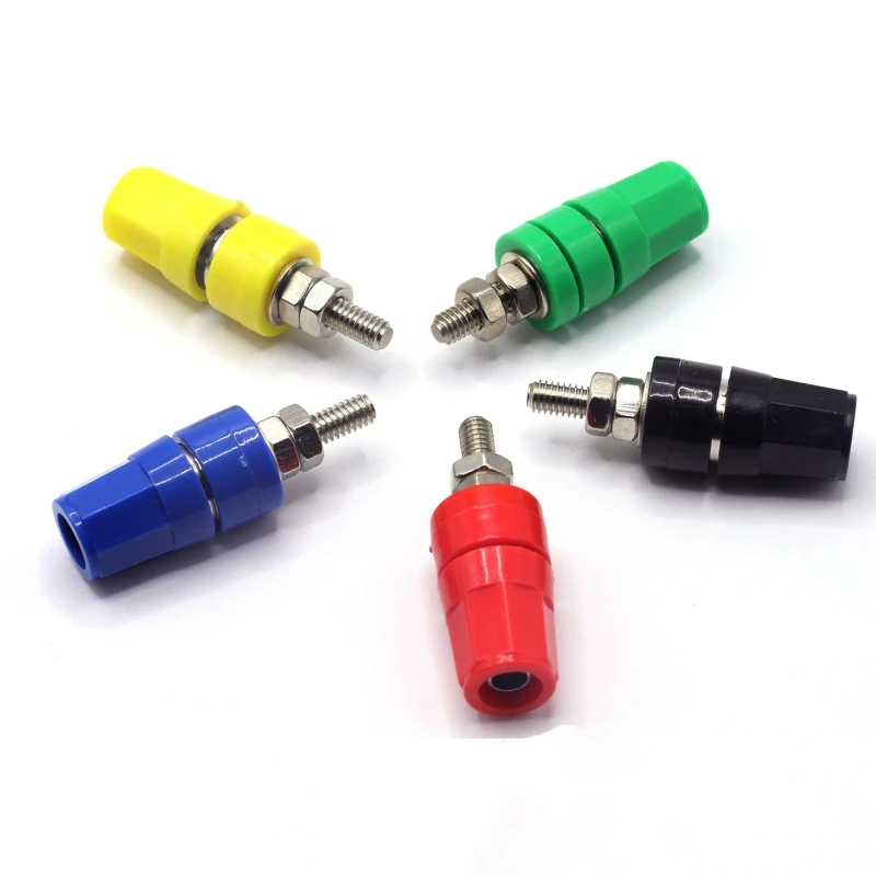 5PCS M4*36 pure copper terminal post 20A high current 4mm banana socket grounding post terminal banana plug female socket