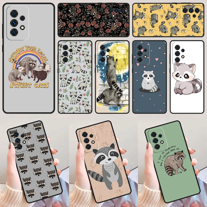 

Cute Happy Kawaii Racoons For Samsung Galaxy A52 A72 A73 A20e A21S A50 A70 A11 A12 A42 A31 A40 A51 A71 A32 A80 Phone Case Cover