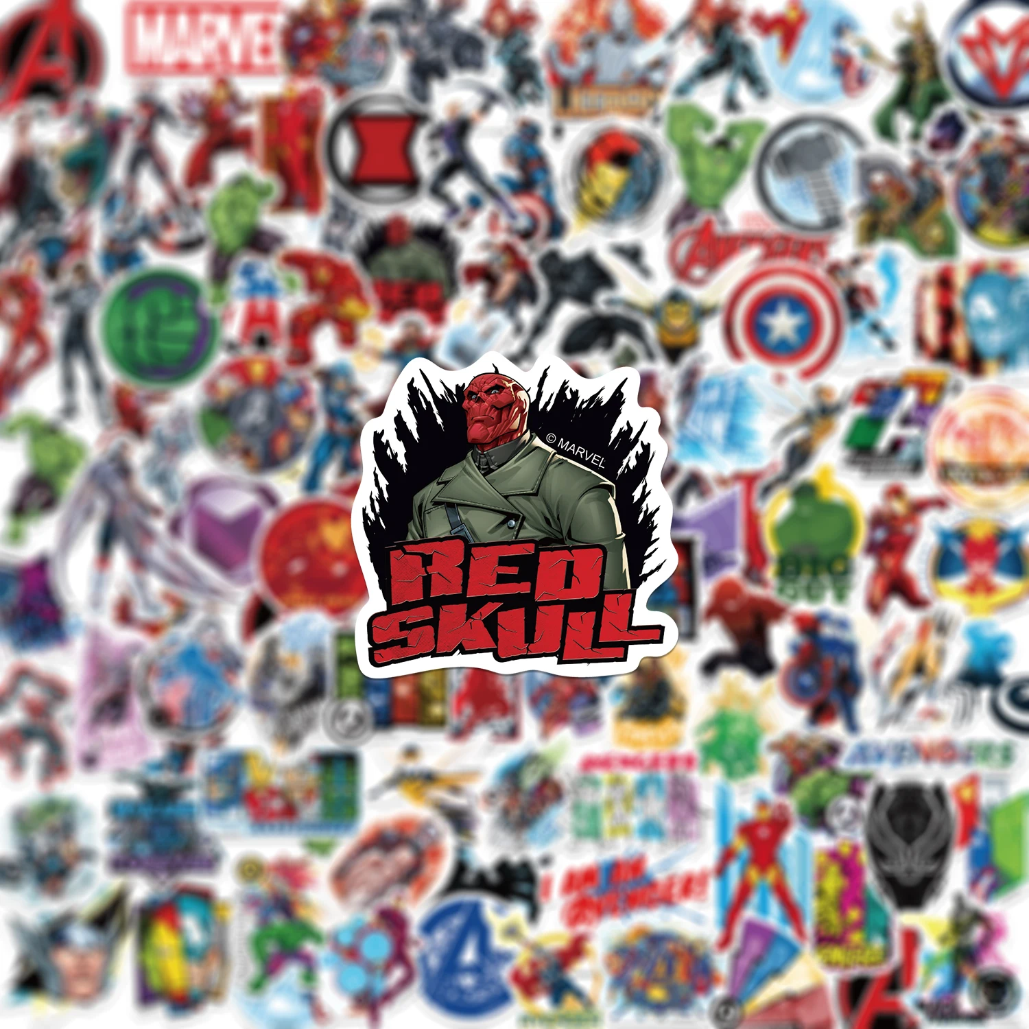 50/100Pcs Disney The Avengers Marvel Stickers for Laptop Phone Snowboard Luggage Fridge DIY Decal Kid Toy Graffiti Sticker Gift