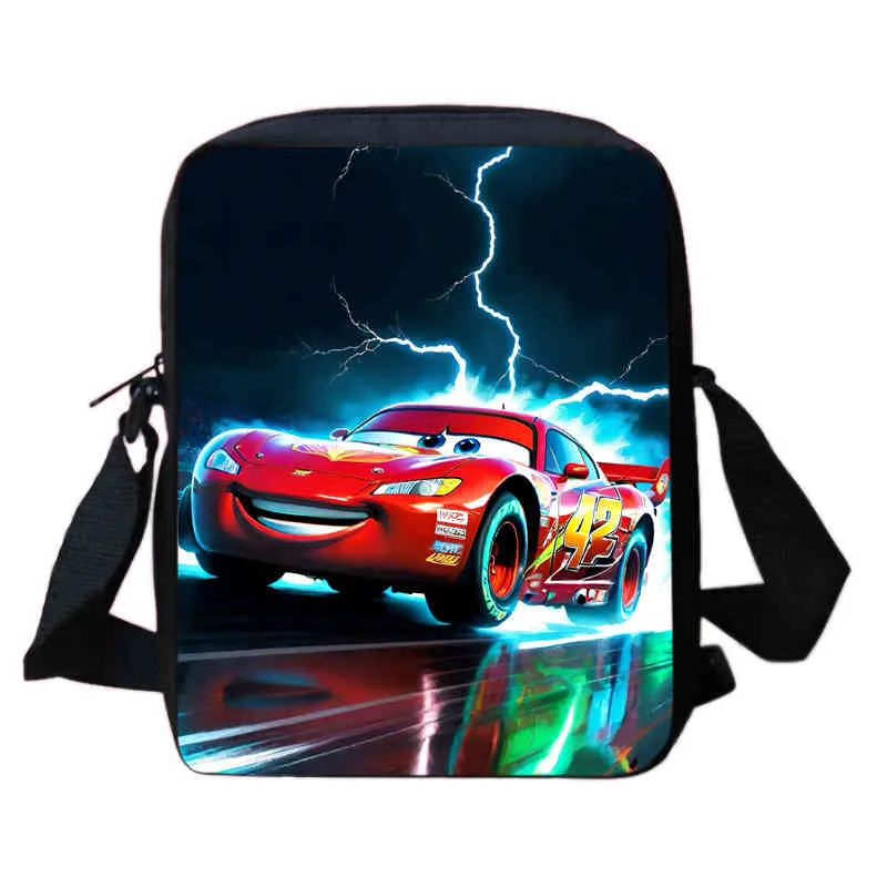 Crossbody Backpack for Boys Girls,Cartoon Cars Shoulder Bags Prints School Crossbody Bags,Cars Child Messenger Satchel