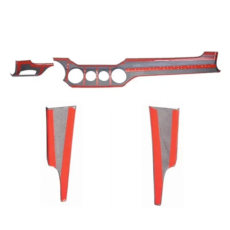 Dashboard Cover 4 Holes Real Dry Carbon Fiber Interior Trims for Interior Accessories 4PCS/set