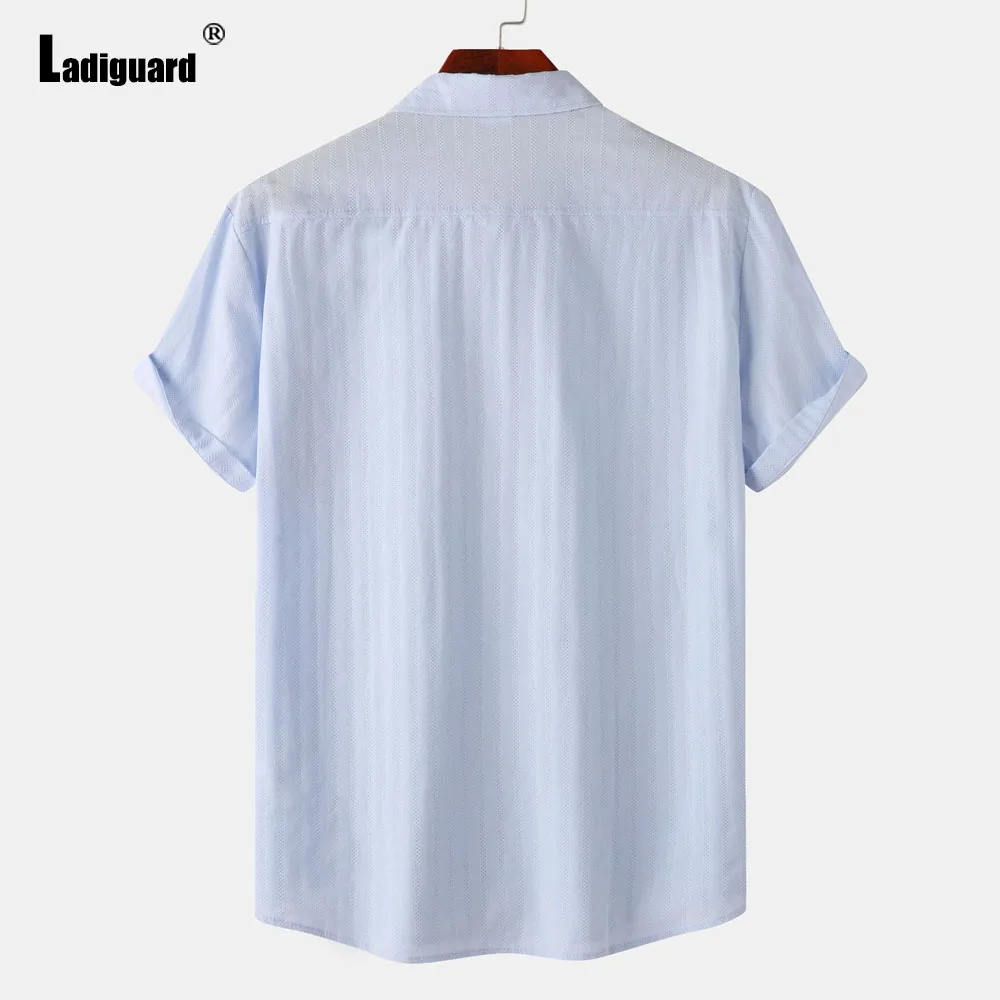 White Patchwork Shirt blusa Men Short Sleeve Fashion Cut Out Tops Latest Summer Casual Street Blouse Sexy Mens clothing 2024