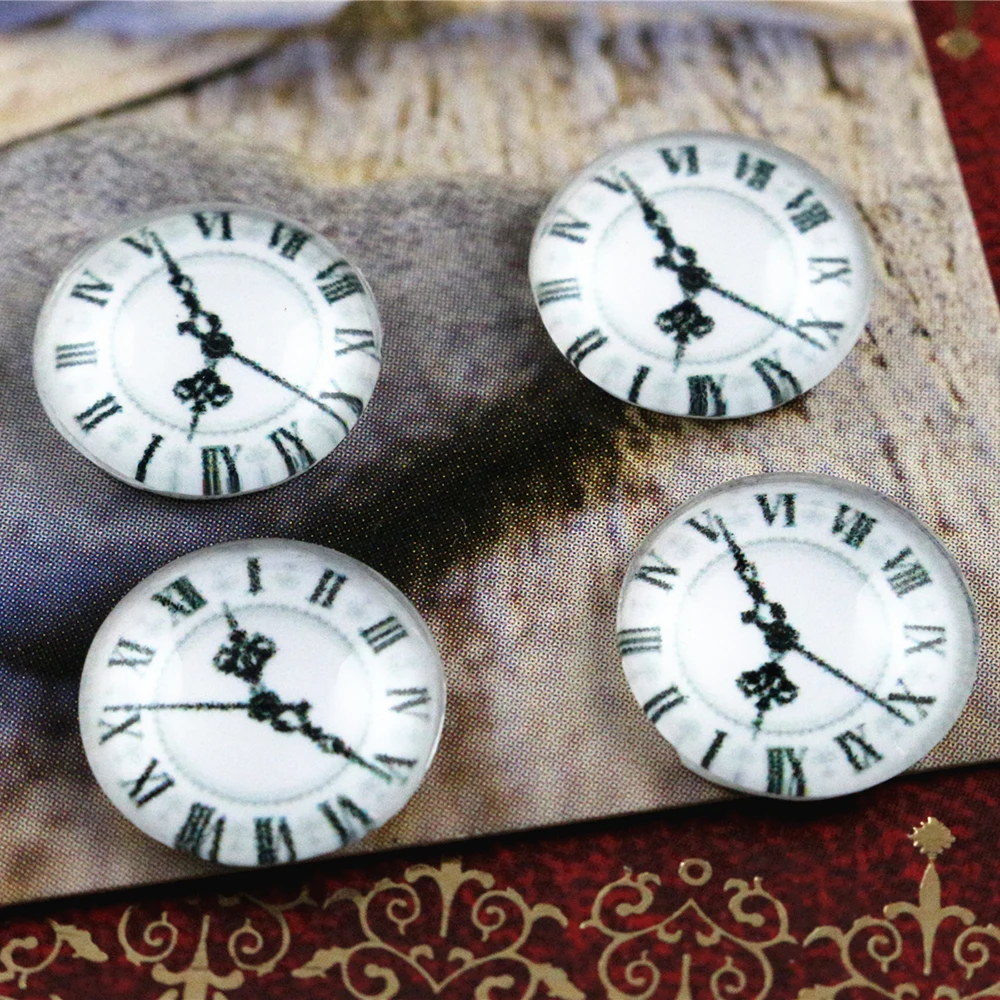 New Fashion 20pcs 12mm orologio fiore animale fatto a mano foto cabochon in vetro modello Domed accessori per gioielli forniture