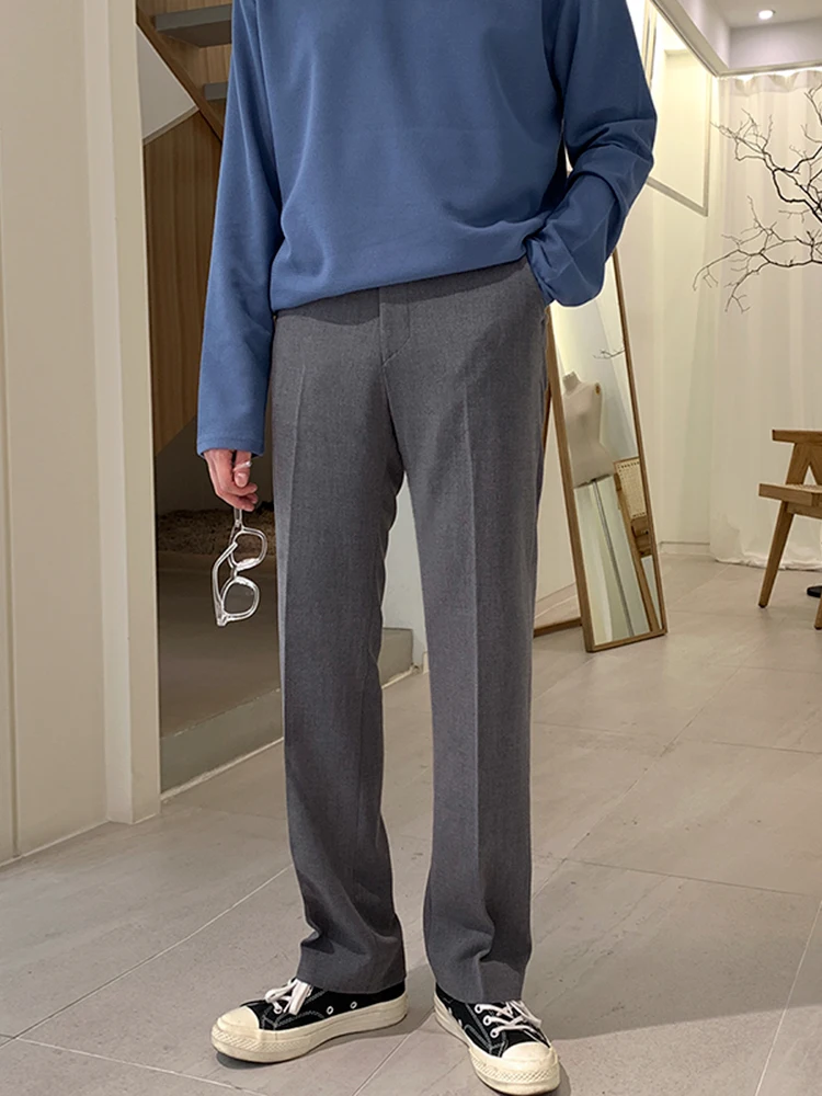 

Мужские повседневные брюки MRCYC: корейский стиль, прямой крой, широкие штанины, свободные длинные брюки с эффектом драпировки, высококачественные.