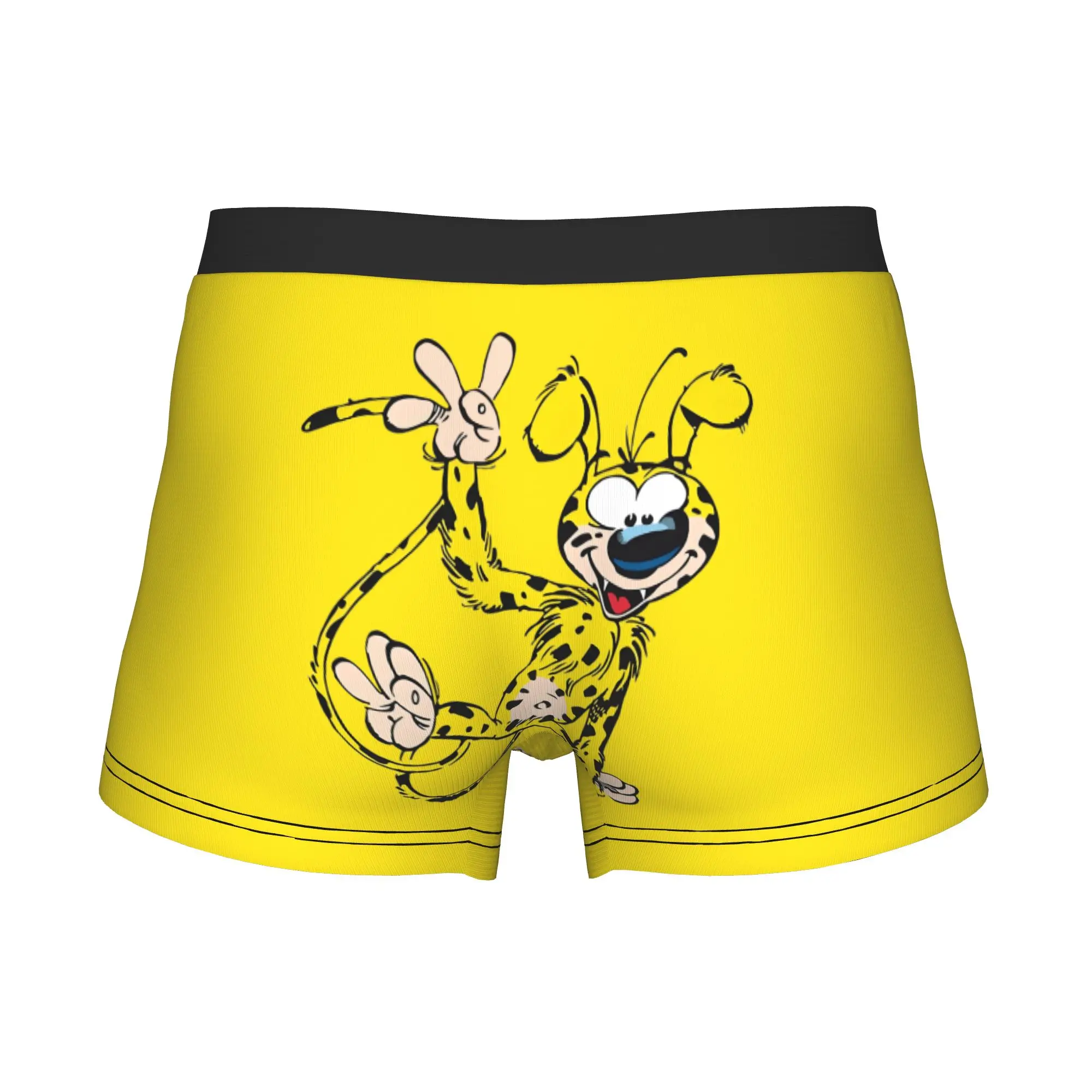 Male Novelty Cute Marsupilami Waving Underwear Animation Boxer Briefs Breathable Shorts Panties Underpants