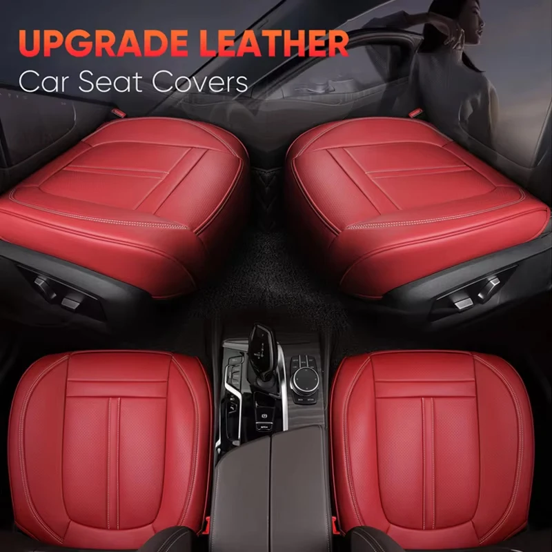PU Leather Car Seat Cushion Four Season Car Cushion Pad Mat Nappa Leather Full Wrap Car Seat Protector Auto Chair Pad Accessory view 2