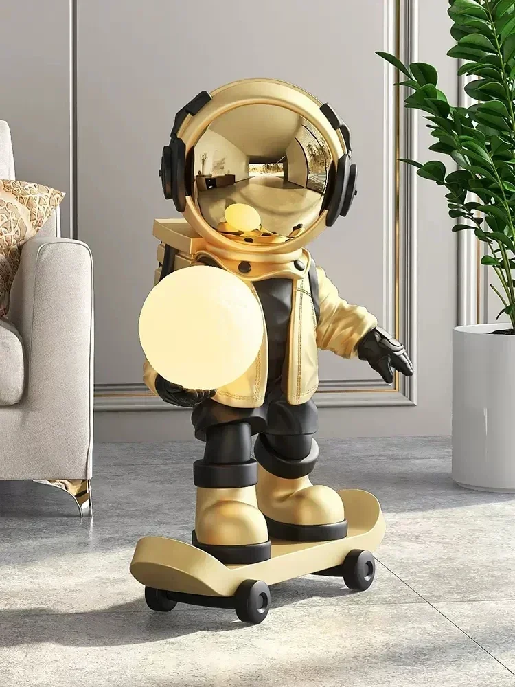 

New 80cm High Skateboard Astronaut Home Decoration, Sculpture Decoration for Living Room, Bedroom and Shop, Housewarming Gift