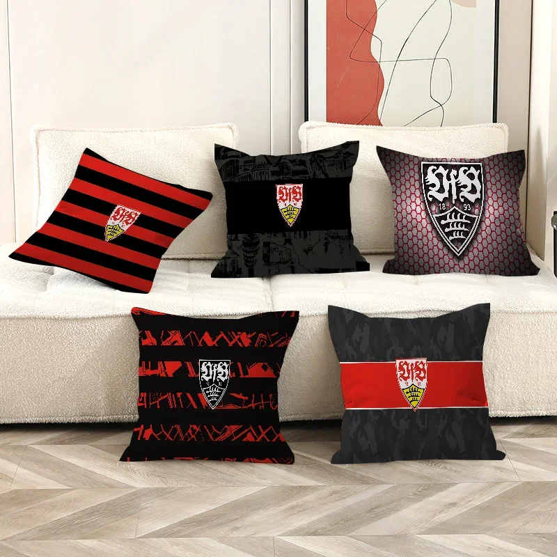 Football Logo V-VfB-BES Fashion S-StuttgartS Pillow Case Cushion Throw Pillow Case For Sofa Car Christmas Gift 40x40cm 45x45cm