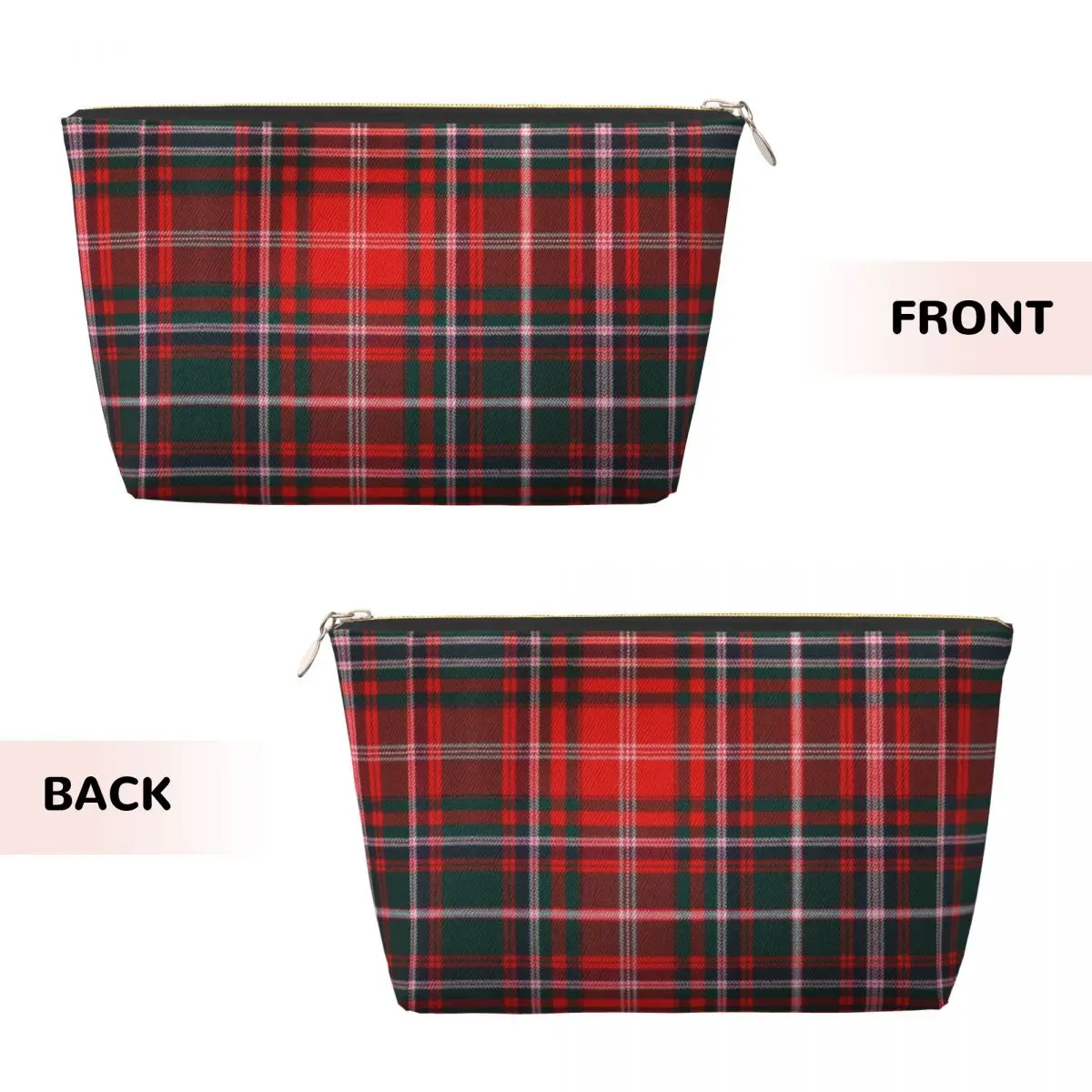 Custom Red Modern Tartan Plaid Travel Cosmetic Bag for Women Gingham Toiletry Makeup Organizer Ladies Beauty Storage Dopp Kit