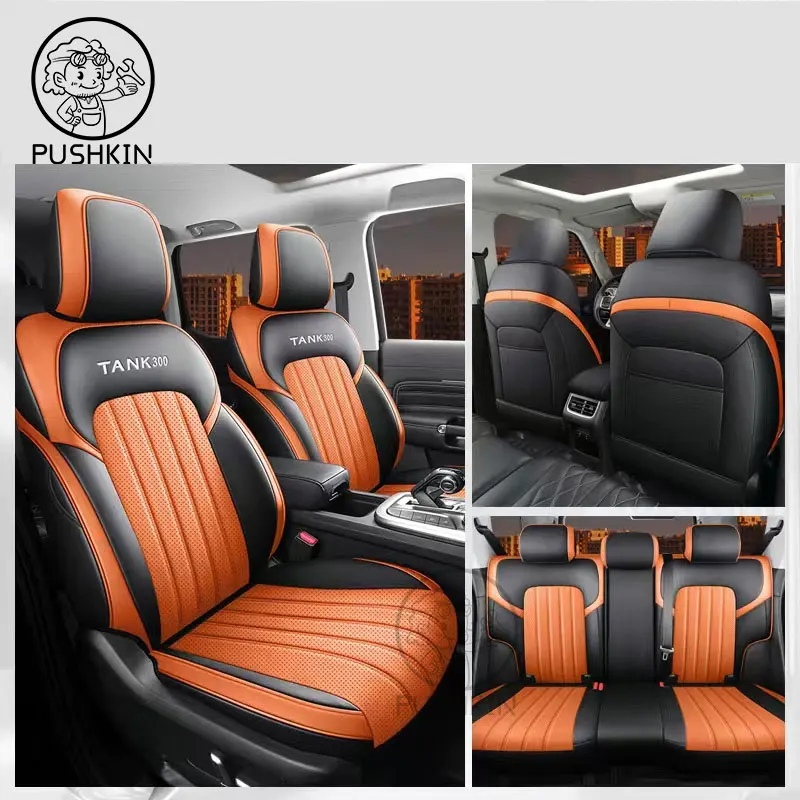 Custom Fit Car Accessories Seat Covers For 5 Seats Full Set Top Quality Leather Specific For TANK 300 2022 2023 2024