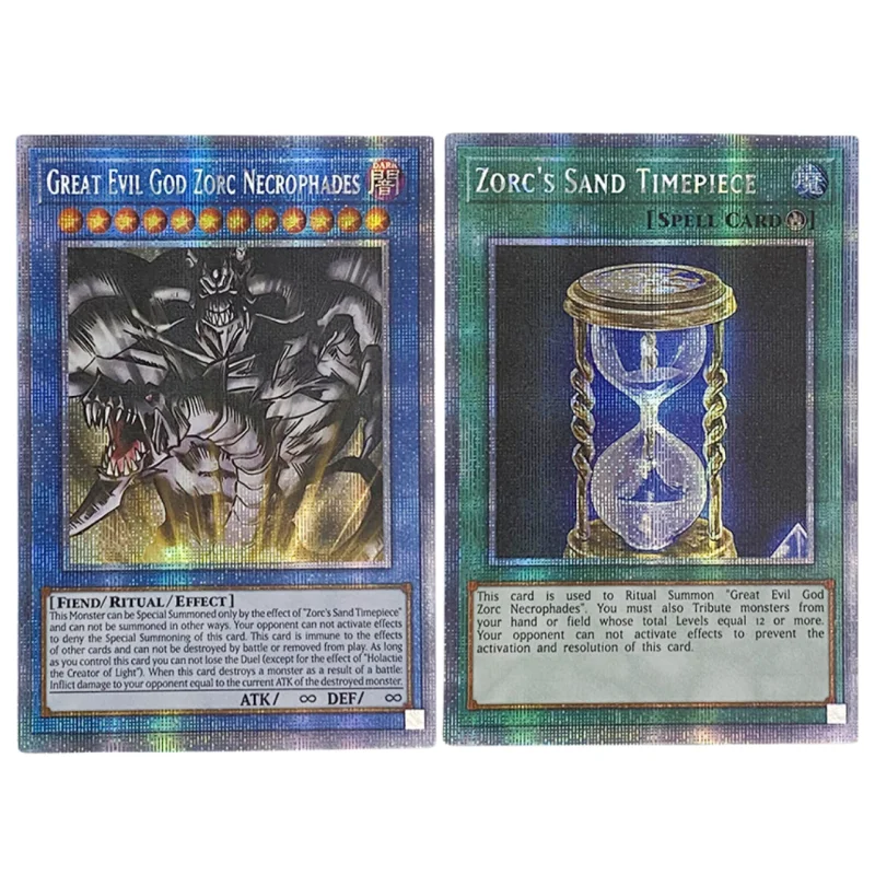 Yugioh Cards Great Evil God Zorc Necrophades Self Made Anime Game Characters Collection Classic Series DIY Flash Cards Toy Gifts