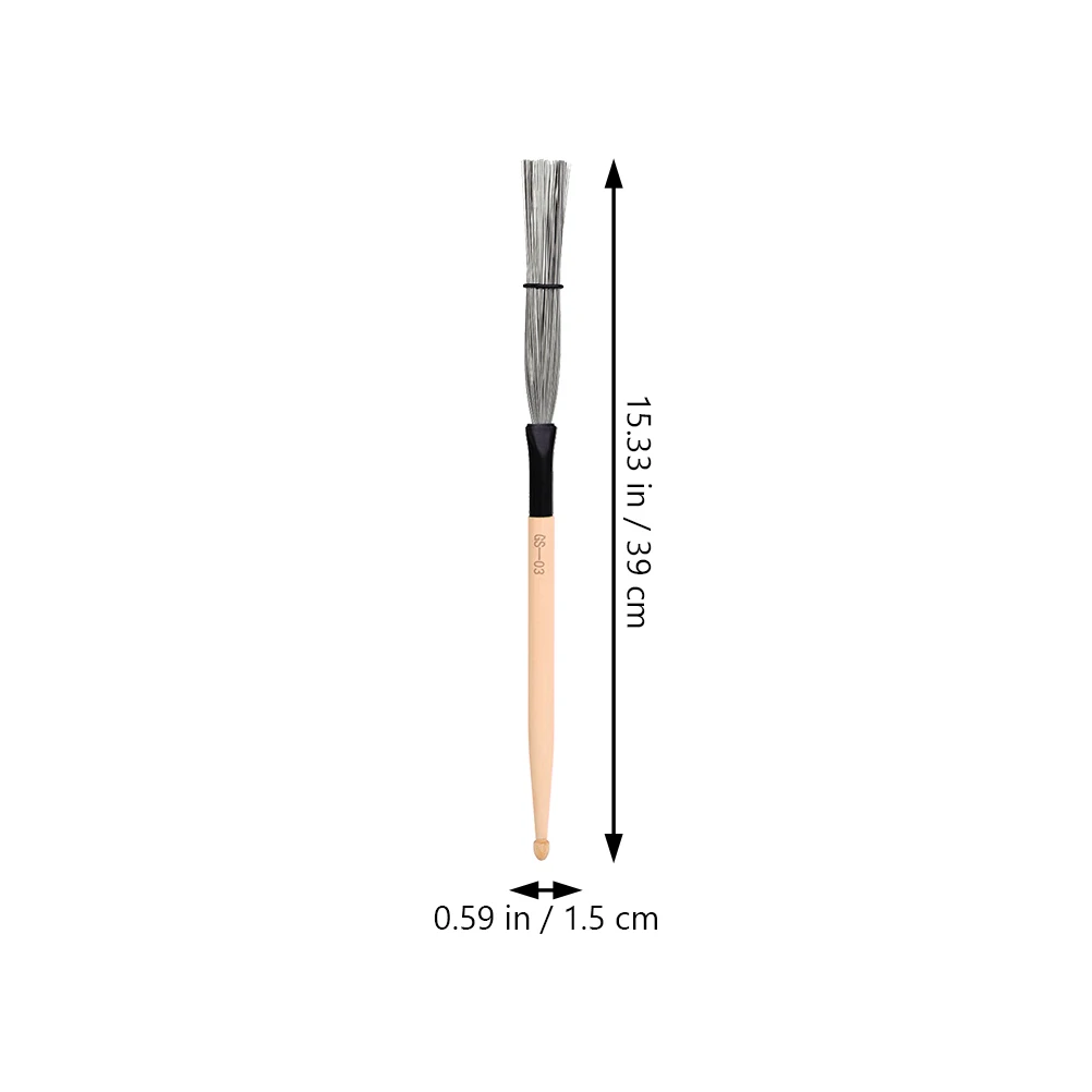 

1 Pair Brush Wooden Handle Carbon Steel Wire Durable Drumsticks For Jazz Percussion Non-Slip Portable Professional Wire Drum