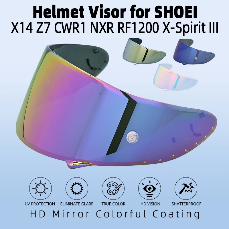 shoei x14 accessories Motorcycle Anti Scratch Helmets Lens Visor for NXR CWR1 Z7 RF1200 for Xspirit Helmet Shield High Strength Uv-Cut Windshield Casco Moto Helmet Visor (Color : 10) Automotive The matt black finish adds a touch of sophistication and complements any riders gear Shoei X-Spirit 3 Upper Air