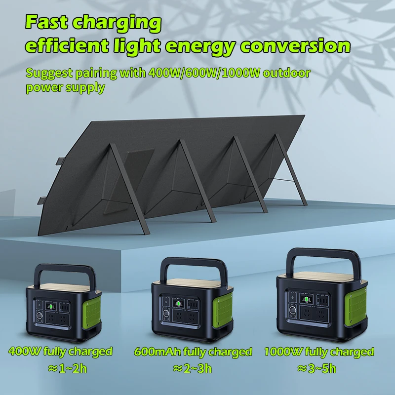 2000W Foldable Solar Panel Portable Charger USB+DC Power Supply Solar Panel Portable Power Supply for Outdoor Camping and Touris