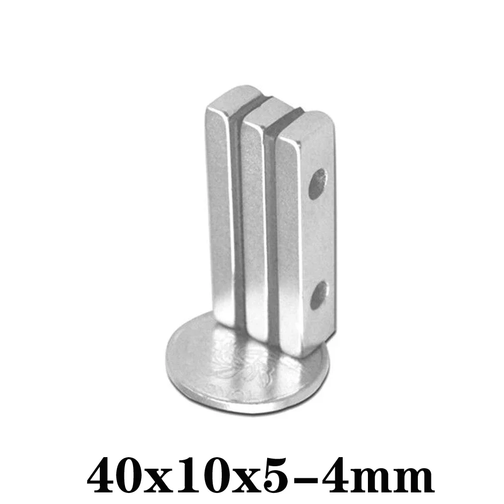 40x10x5-4 Block Power Magnetic Magnet 40x10x5mm Hole 4 Strong Square Rare Earth Magnet 40*10*5-4 Neodymium Magnets N35