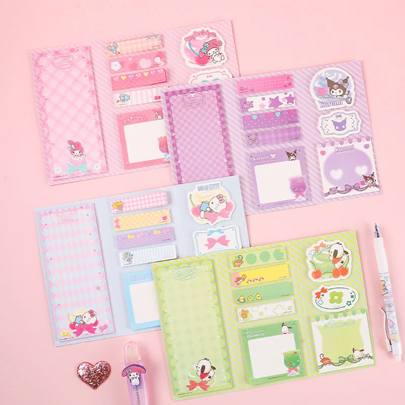 Imagem -03 - Sanrio Kitty Melody Sticky Notes Folding Memo Pad Etiqueta Bonito n Times Papelaria Notepad Bookmark Post Abastecimento Escolar Pcs por Lote