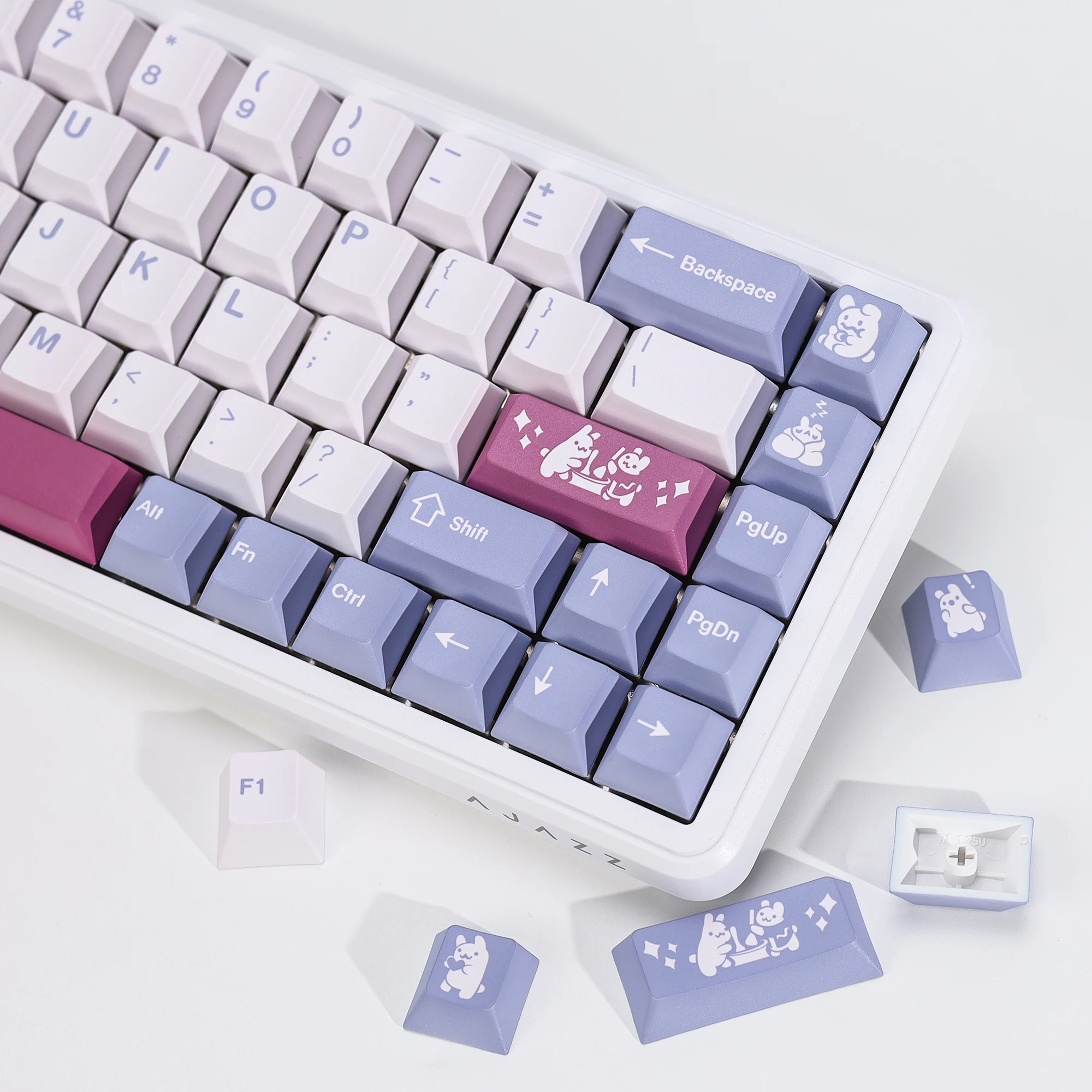 KBDiy Clone GMK Tuzi Keycap Retro Cute Cherry Profile Alice Keycap Custom für MX Magnetic Switch Gaming Mechanical Keyboard KIT – Detail 15