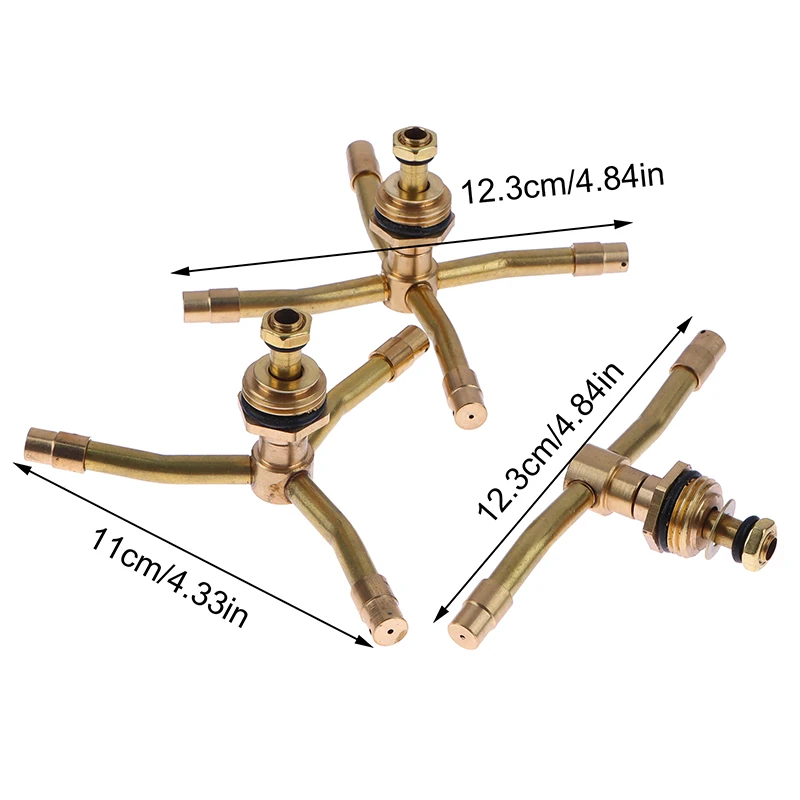 1Pc 2/3/4 Arm 360°Automatic Rotary Whirling Sprinkler Garden Lawn Irrigation Watering Nozzle Spray Rotating Brass Sprayer