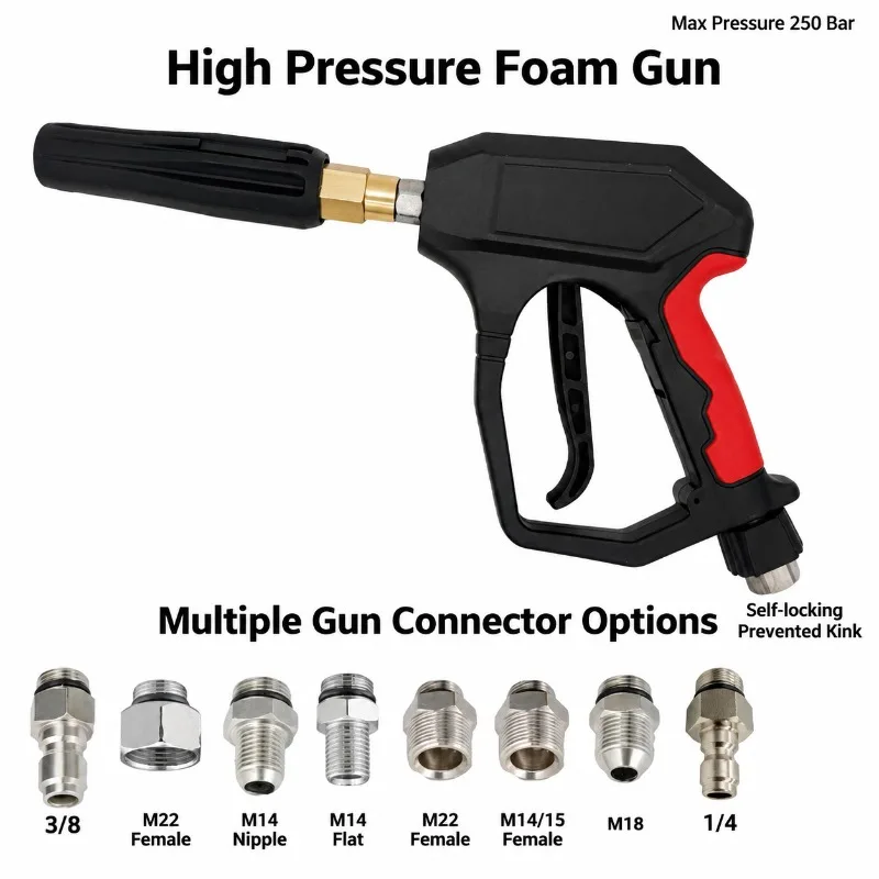 Self-service Car Washer Foam Gun Fan-shaped Water Nozzle Anti-tangle Rotating Foam Tip Pressure Resistant Accessory for Vehicle