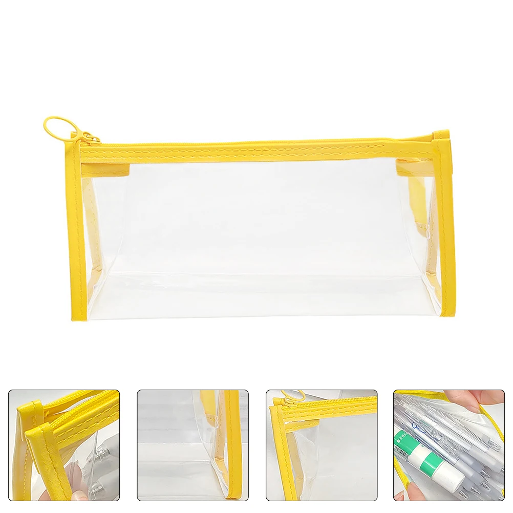 

2pcs PVC Stationery Case Bag Durable Lightweight Large Capacity Zipper Design School Office Supplies ganizer Pencil