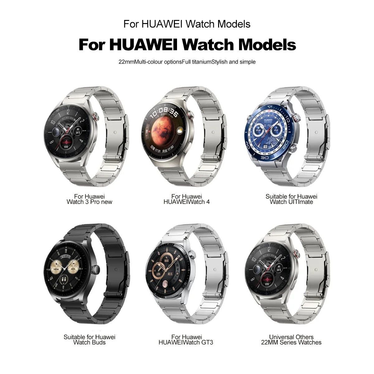 Titanium Strap for Huawei Watch 6 6 Pro GT6 GT5 Pro 46mm 22mm Luxury Titanium Band for Oneplus Watch 3 2 2R Amazfit Balance GTR4 view 6