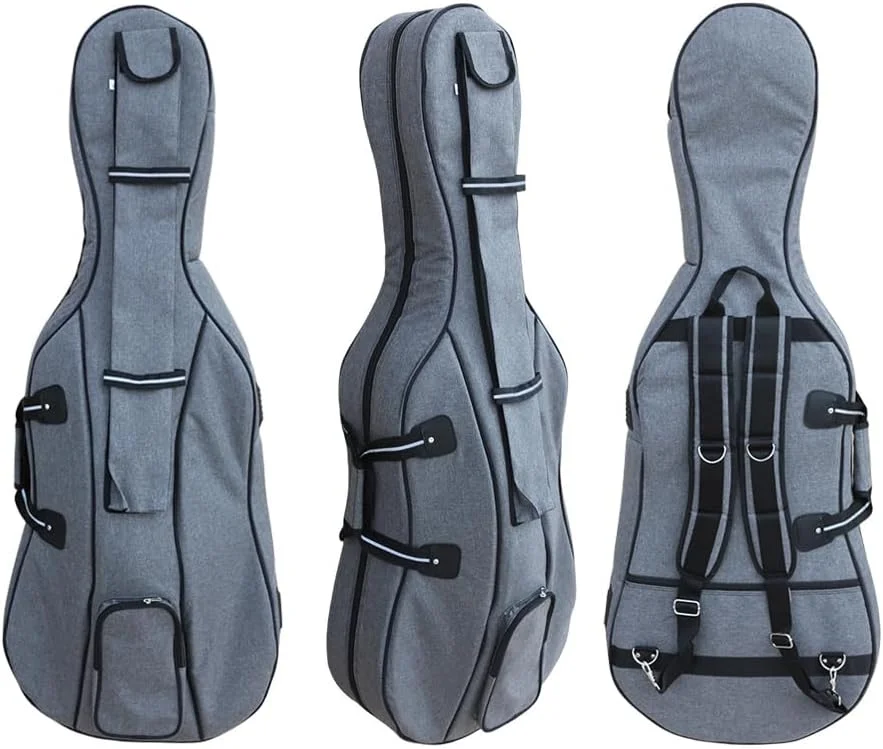 

Black Rainproof Cello Soft Bag 4/4 3/4 with Back Straps Handle bags for Cello