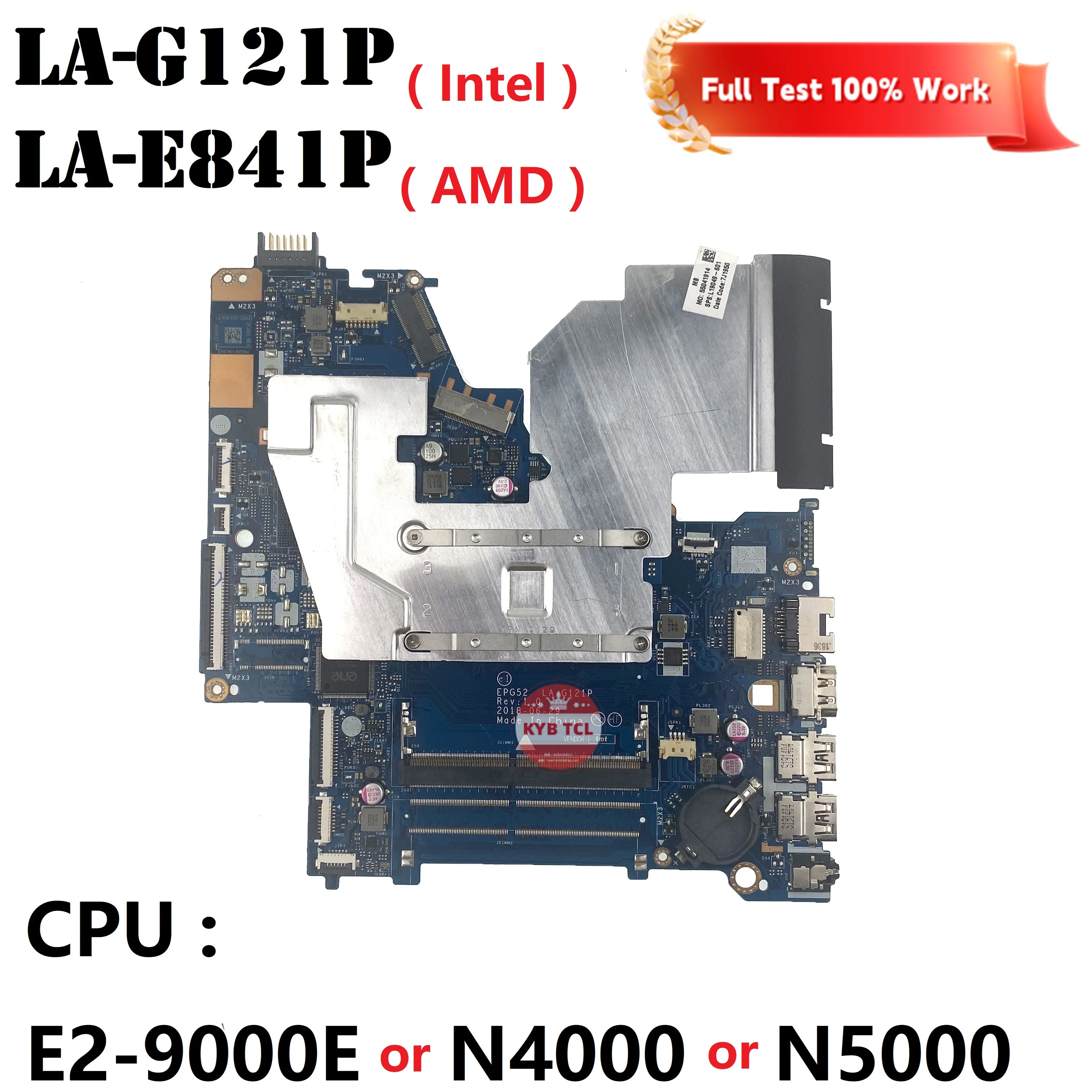 

For HP Pavillion 15-BS 15-BW 15-RA Laptop Motherboard 924721-601 Notebook LA-E841P LA-G121P W E2-9000E N4000 N5000 CPU Mainboard