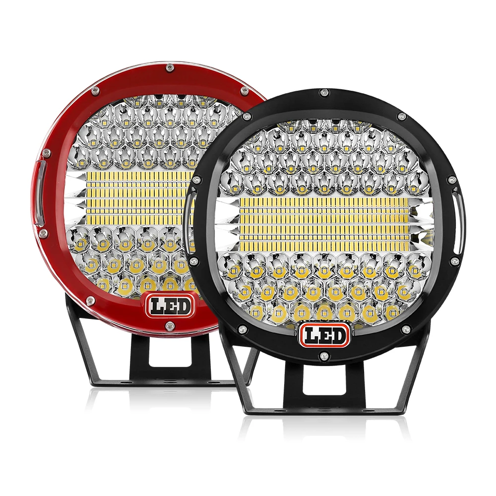 9 Inch Round LED Driving Light 256W Truck Work Lamp Flood Spot Combo Beam Off Road 4X4 Super Bright Spotlight