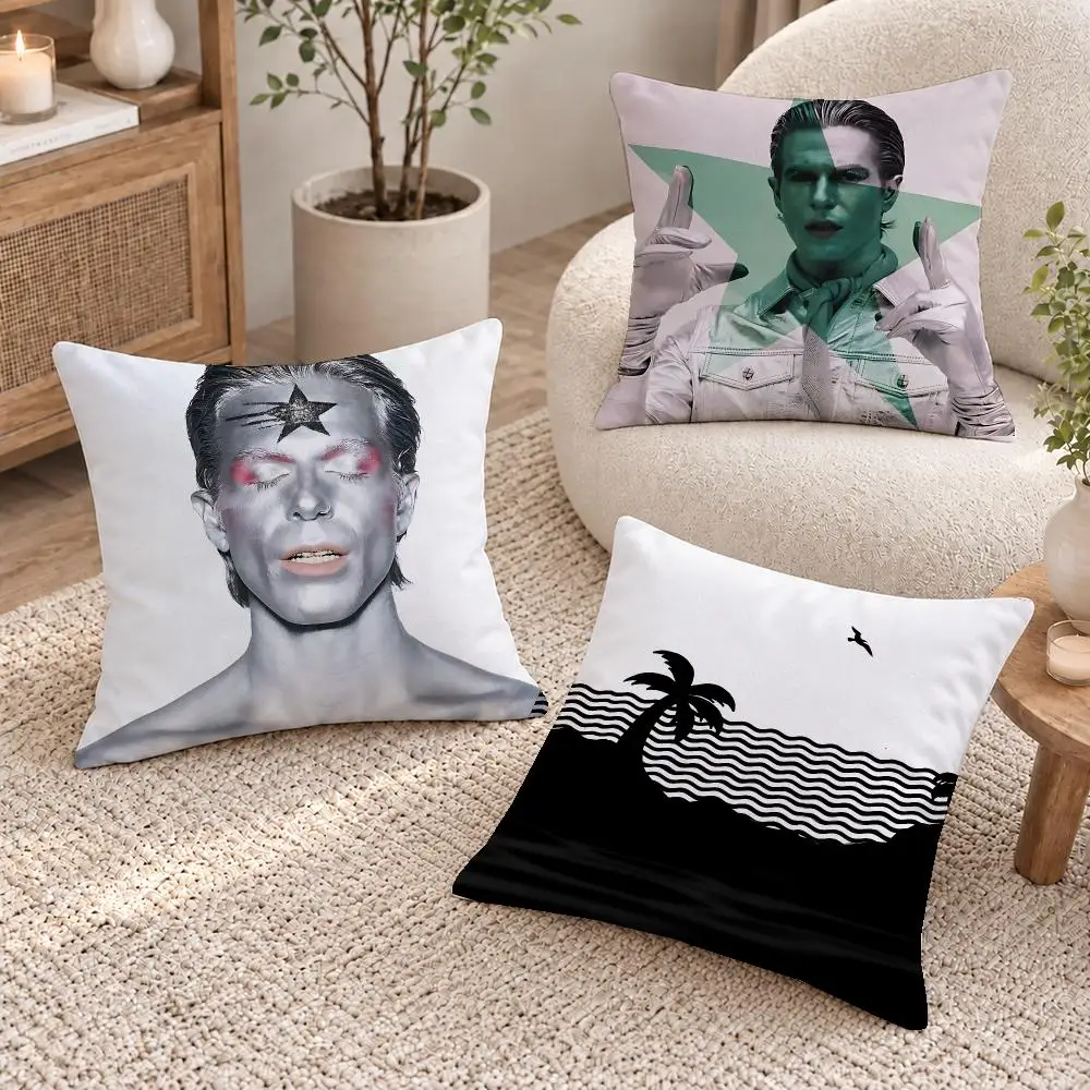 Indie Band Neighbourhood Cushion Cover Short Plush Pillow Cover, Washable Wrinkle-Resistant for Sofa Bedroom Decor Gift