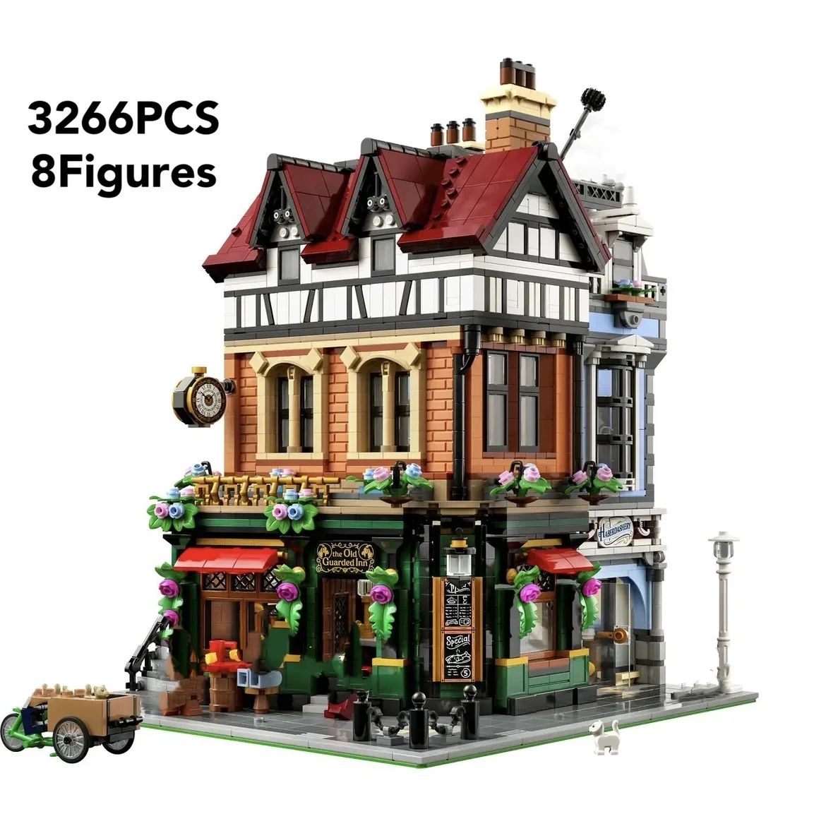 Creative Expert Tudor Corner Model Modular House Building Blocks Compatible 10350 Street View Toys For Kids Adults New Year Gift