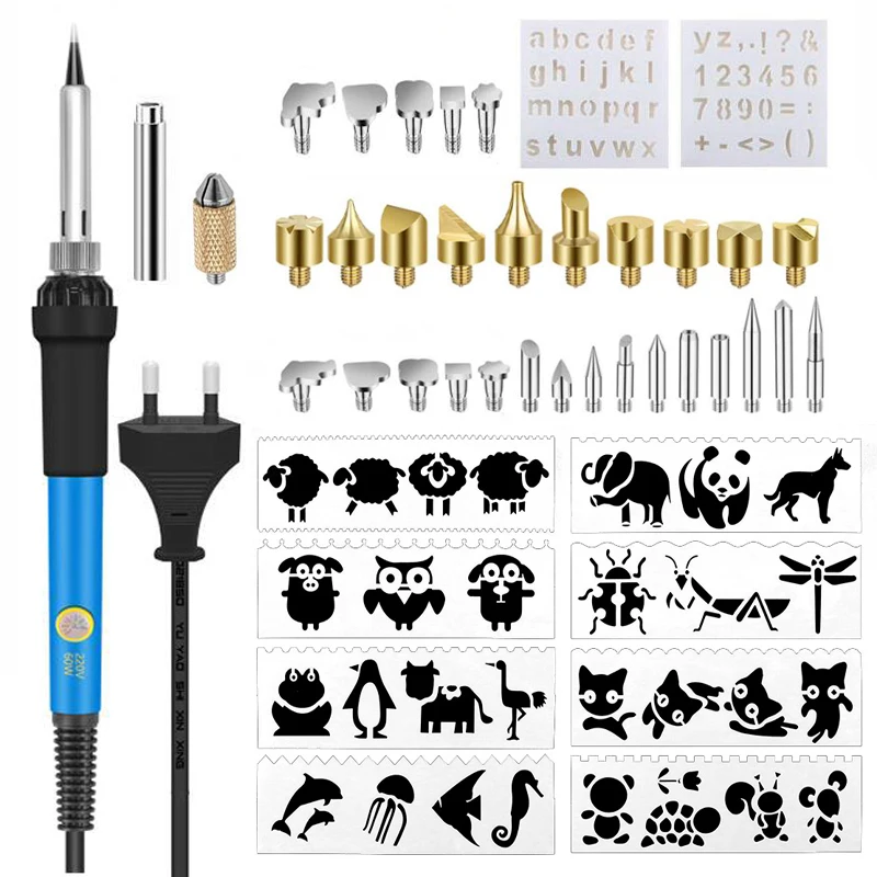 

Engraving Pen Wood Burning Kit Carving Pyrography Set Adjustable Temperature Soldering Iron Heat Transfer Gourd Engraving Tool