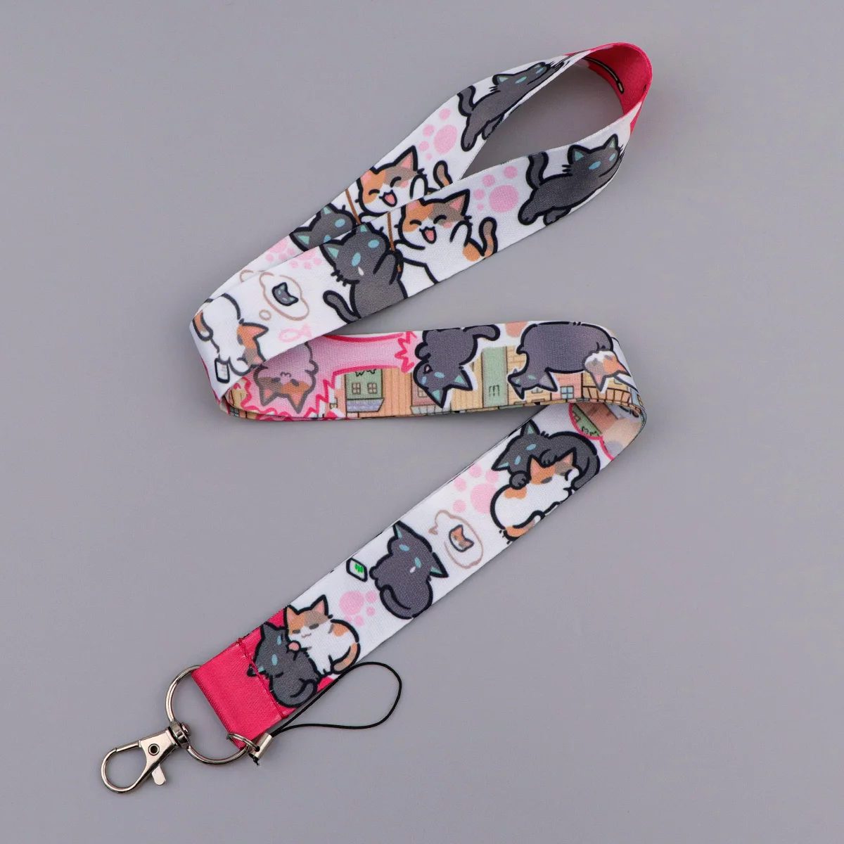 Kawaii Cartoon Animal Lanyard Neck Strap Keychain Bus Pass ID Card Cover Badge Holder Mobile Phone Hang Rope Keyring Accessories