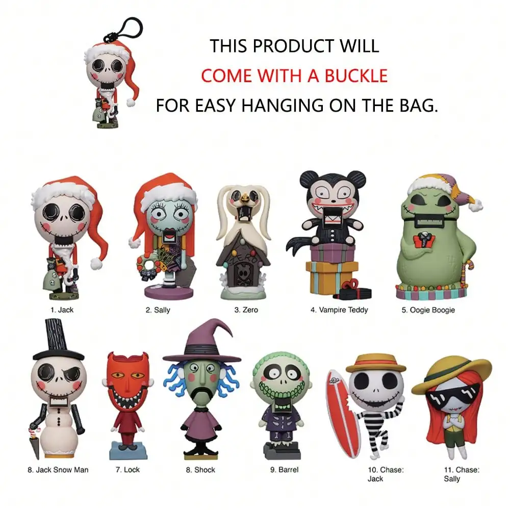 Llavero con caja ciega de PVC con licencia oficial de pesadilla antes de Navidad Jack Sally Zero Oogie Boogie regalo de Navidad 1 pieza Disney
