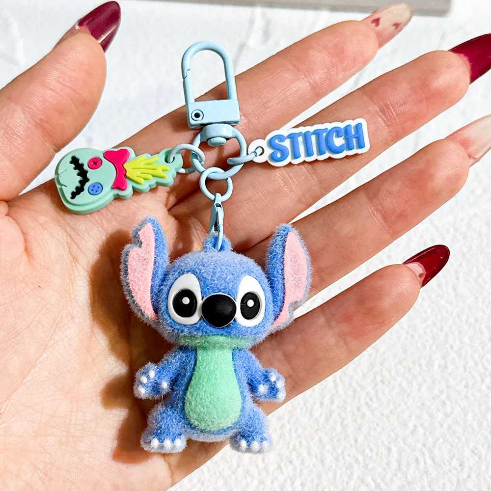 Disney süße Plüsch Stich geformt Schlüsselanhänger Stich Schlüsselanhänger Cartoon Mini Puppe Tasche Anhänger handgemachte DIY Schmuck Zubehör