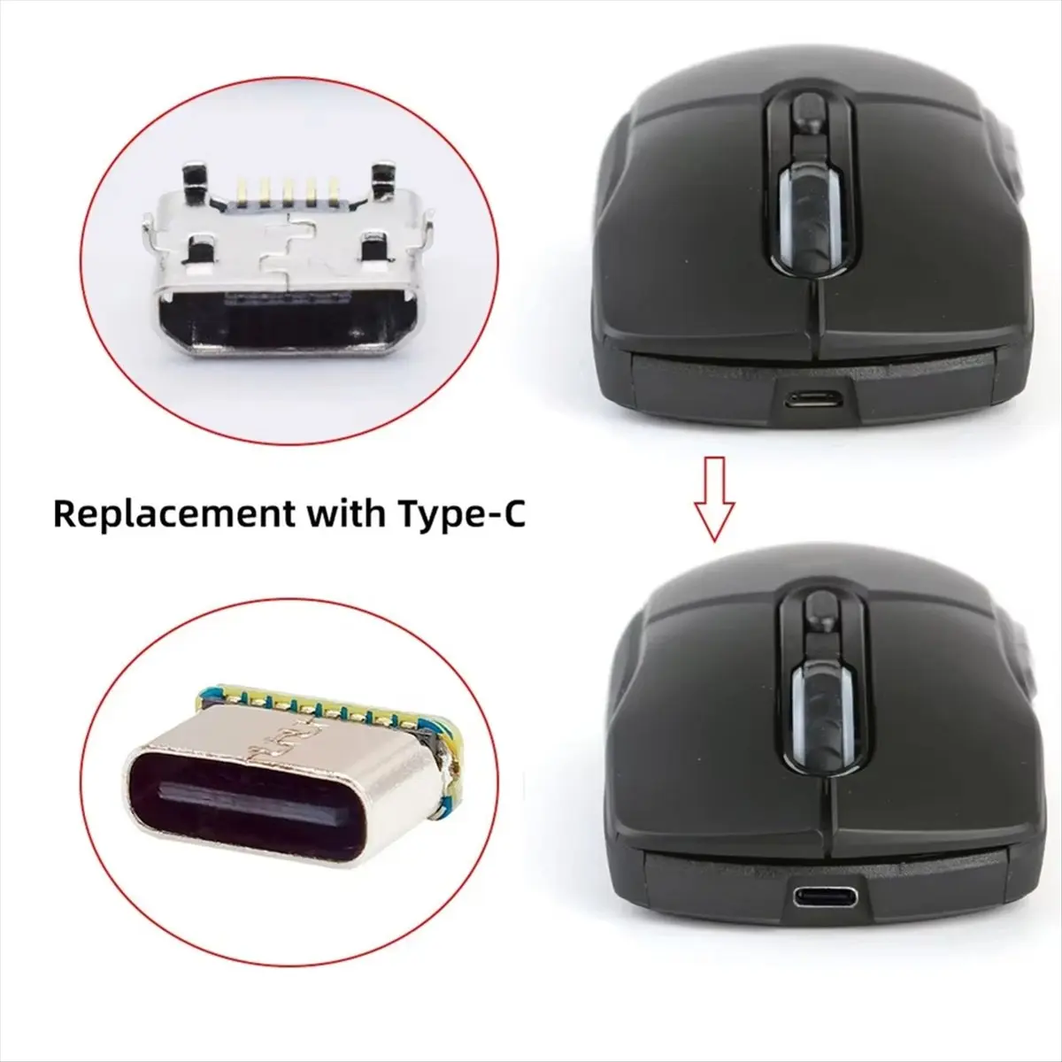 RECOMENDAR】10Pcs USB Connector Type C Female Jack 5Pin SMD SMT Type-C Socket Charging Port Type-C Female Socket Connector - view 5