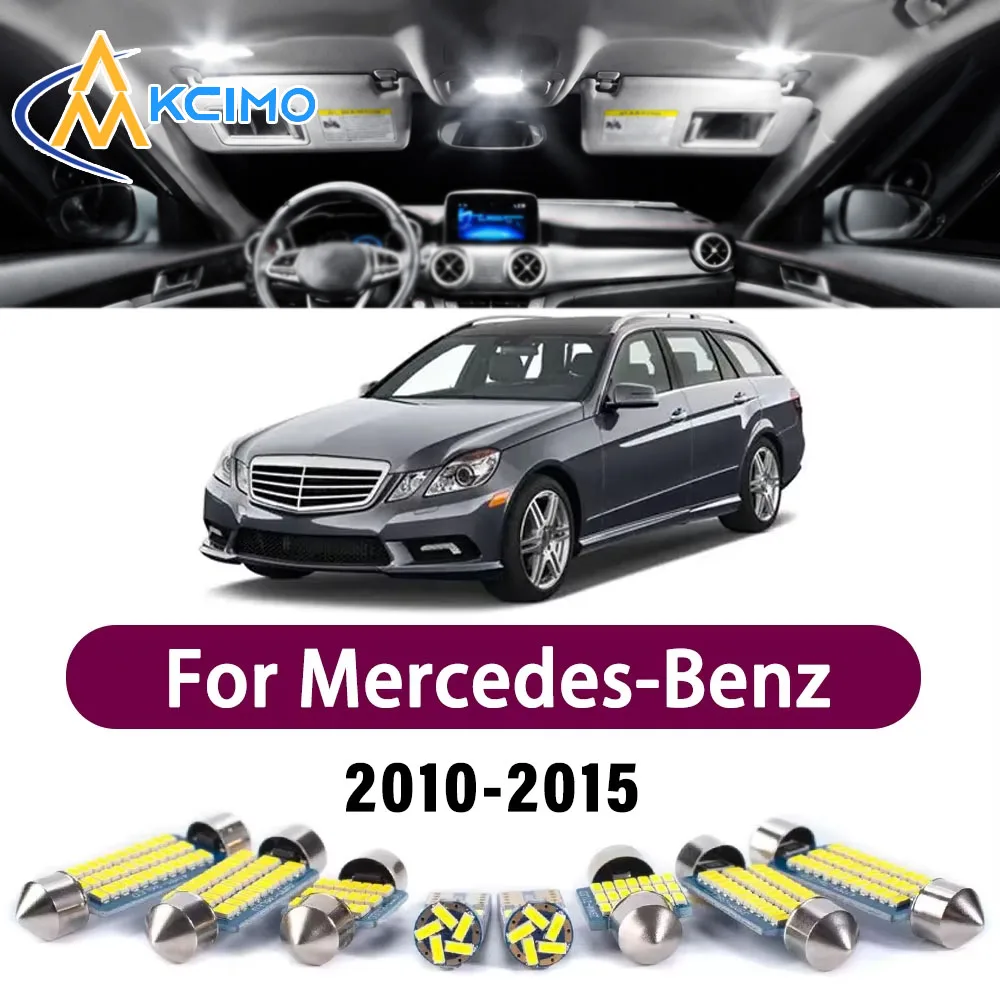 Комплект светодиодных ламп для салона без ошибок для Mercedes-Benz S212 Estate 2010-2015: Премиальные яркие лампы для освещения салона, багажника, зеркал и чтения (Canbus)