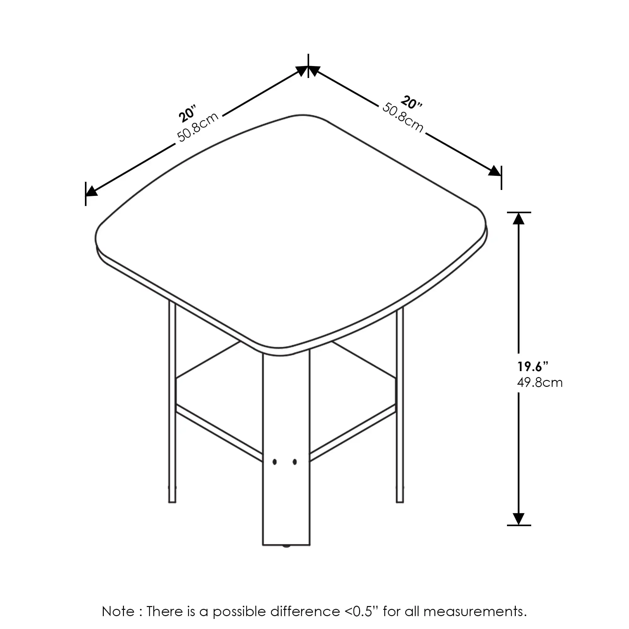 Simple Design End Side Table Brown Simple Stylish Design Added Safety Features with A Rounded Corner Design