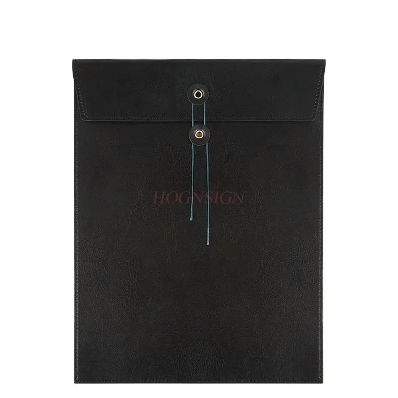 A4 Business Leather Document Bag Large Capacity Handheld Simple Data Archive Bag High end Meeting Storage Bag Bid