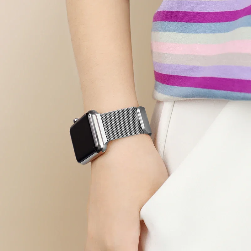 

Поп-миланская петля для Apple Watch, ремешки 44 мм Ultra2 49 мм 45 мм 40 мм 41 мм 38/42 мм Спортивный браслет Iwatch Series 9 8 7 6 SE 5 4 3 S
