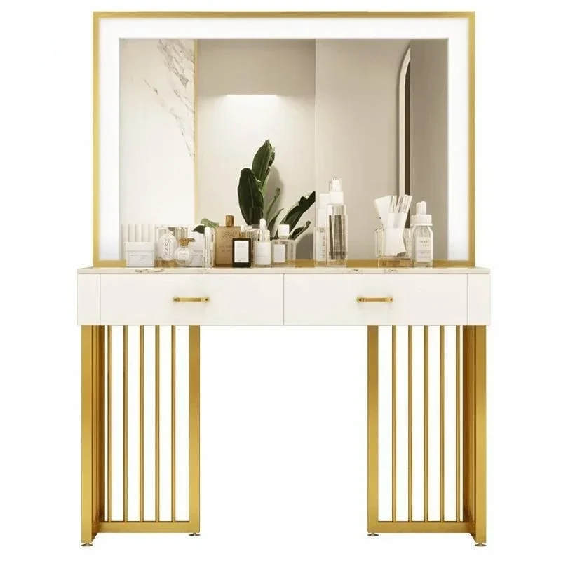 Tocadores de Lujo con Cajones, Mesas de Maquillaje con Estación de Carga, Cajones, Espejo con Luces y Modos, Mesa de Maquillaje, Muebles de Dormitorio