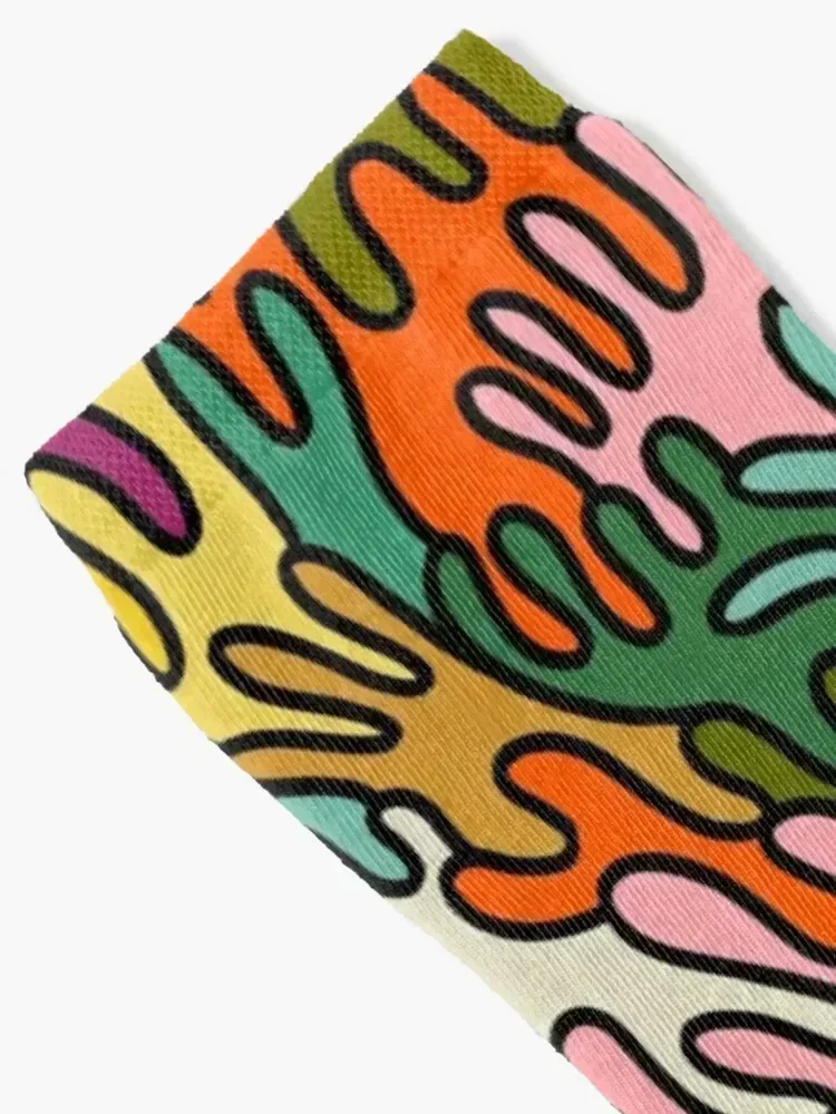 Trippy Plant Abstract Retro 70s Socks anti-slip heated Soccer Socks Girl Men's