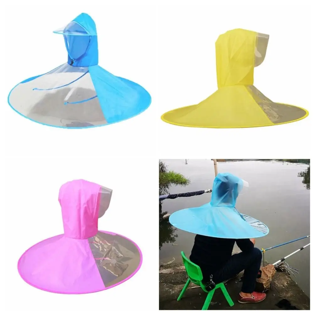 Head-worn Raincoat PEVA Fishing Hat Umbrella Foldable Cove Fishing Sessile Cap Breathable Waterproof Fishing Headwear Cap Beach