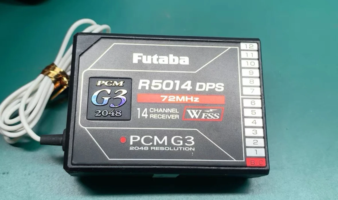 90% new FUTRXR5014DPS FUTABA 14CH PCM RX R5014DPS SYN L7700 14 Channel Dual Conversion PCM G3 2048 72 MHz, Used