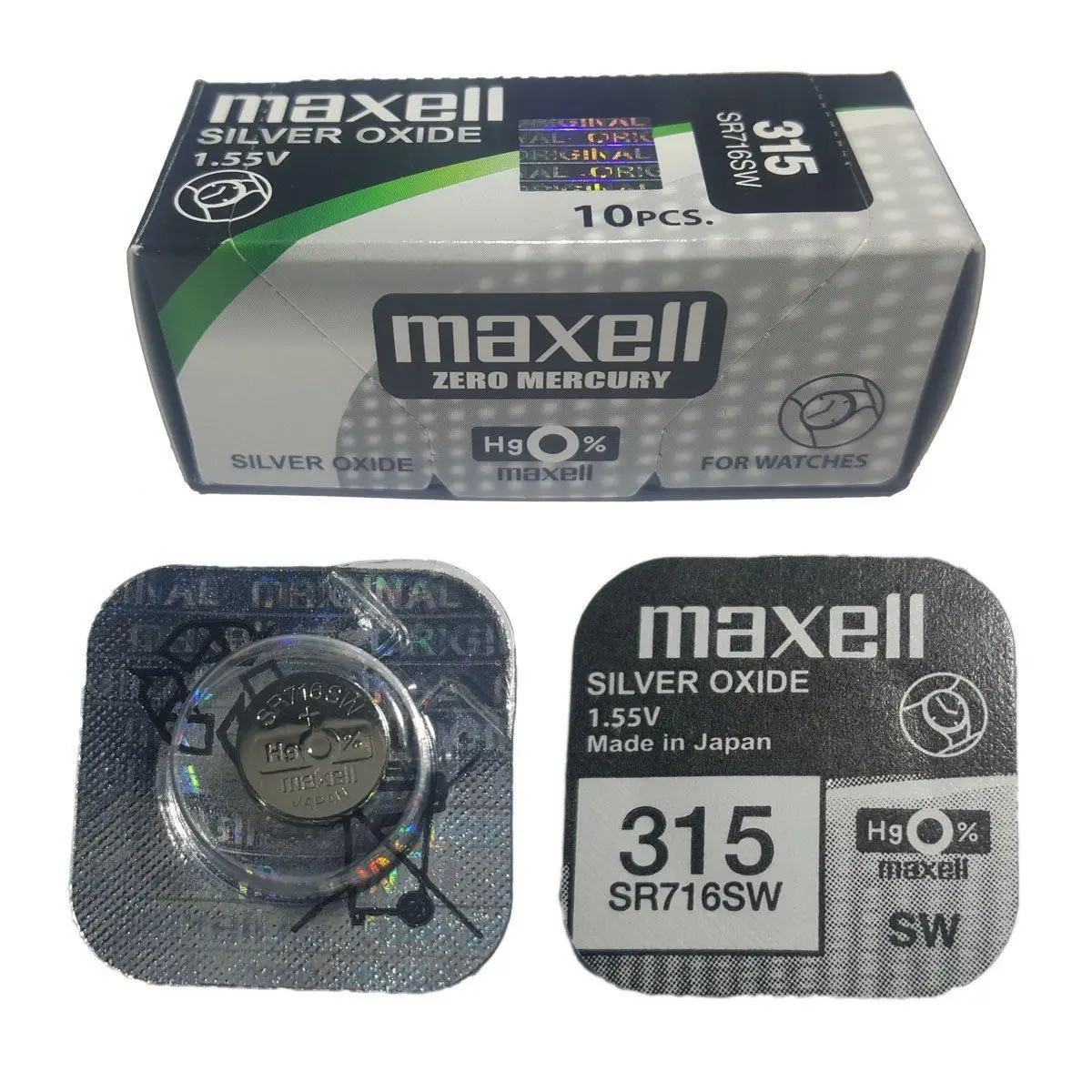 Maxell original battery silver oxide SR716SW blister 5X PCs button batteries