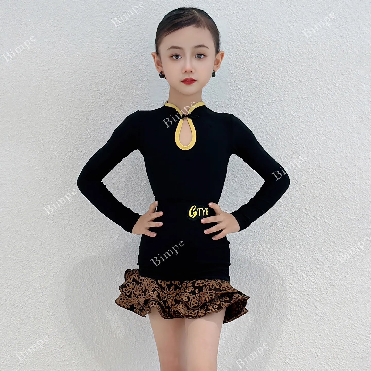 

Детский костюм для латиноамериканских танцев (самба, румба, сальса), платье для соревнований по бальным танцам для девочек, стандартное детское платье для латиноамериканских танцев, одежда для тренировок, юбка