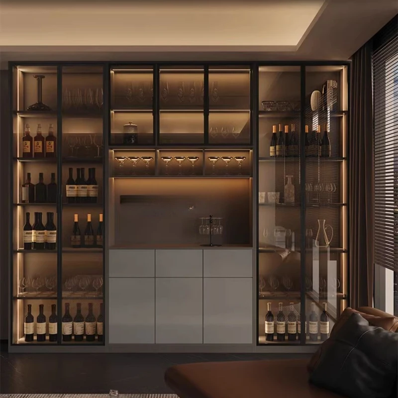 

Wine Cabinet Corner Coffee Bar Shelves Wall Buffet Cabinet White Showcases Display Cabinets Kitchen Storage Organization Wood