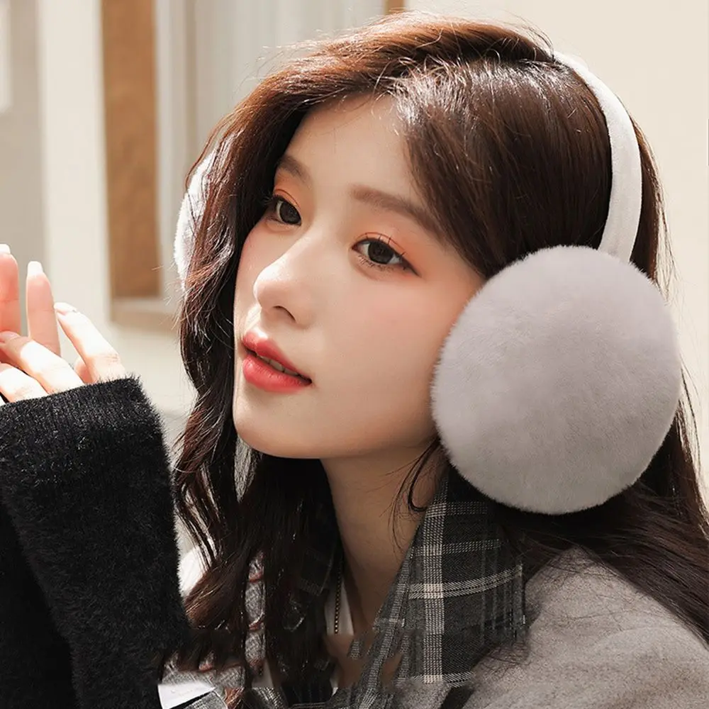 นุ่มสบายเล่นสกีกลางแจ้ง Anti-WIND Earflap ชายอุ่นหูอุ่น Plush Earmuffs พับฝาครอบหู Earcap