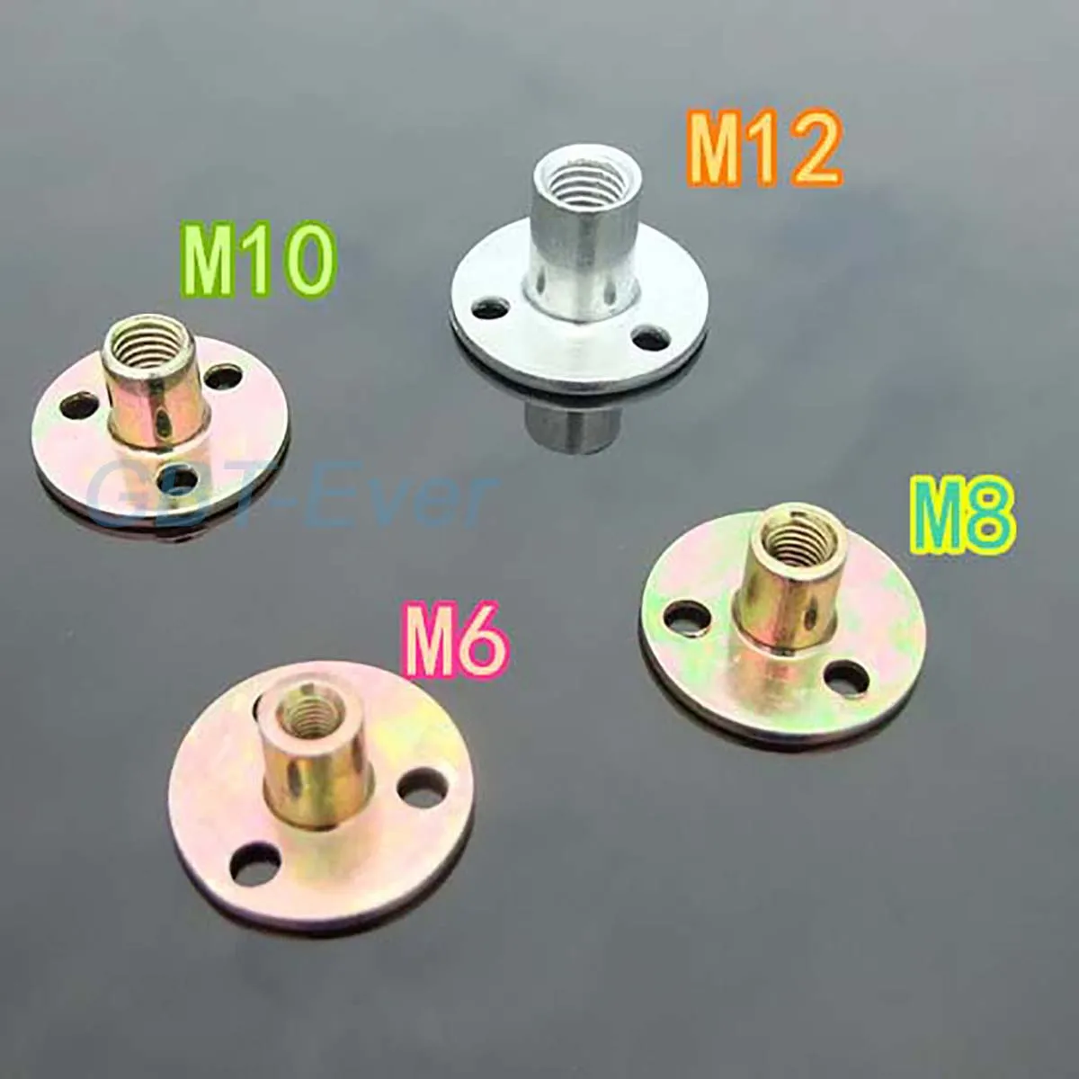 

1Pcs M6 M8 M10 M12 Iron Plate Lock Nut For Wood Furniture Splint Lock Nut Sofa Foot Lock Galvanized Three-hole Flange Nut