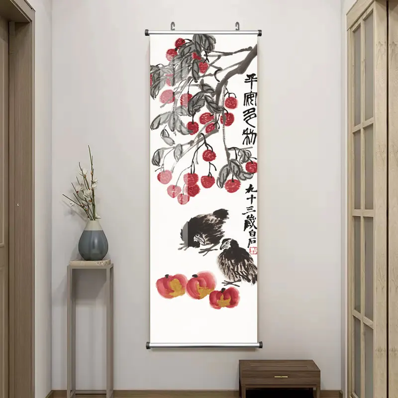 Zen Abstract Traditional Chinese Style Qi Baishi Wall Art Canvas Painting Poster Picture Print For Office Living Room Home Décor