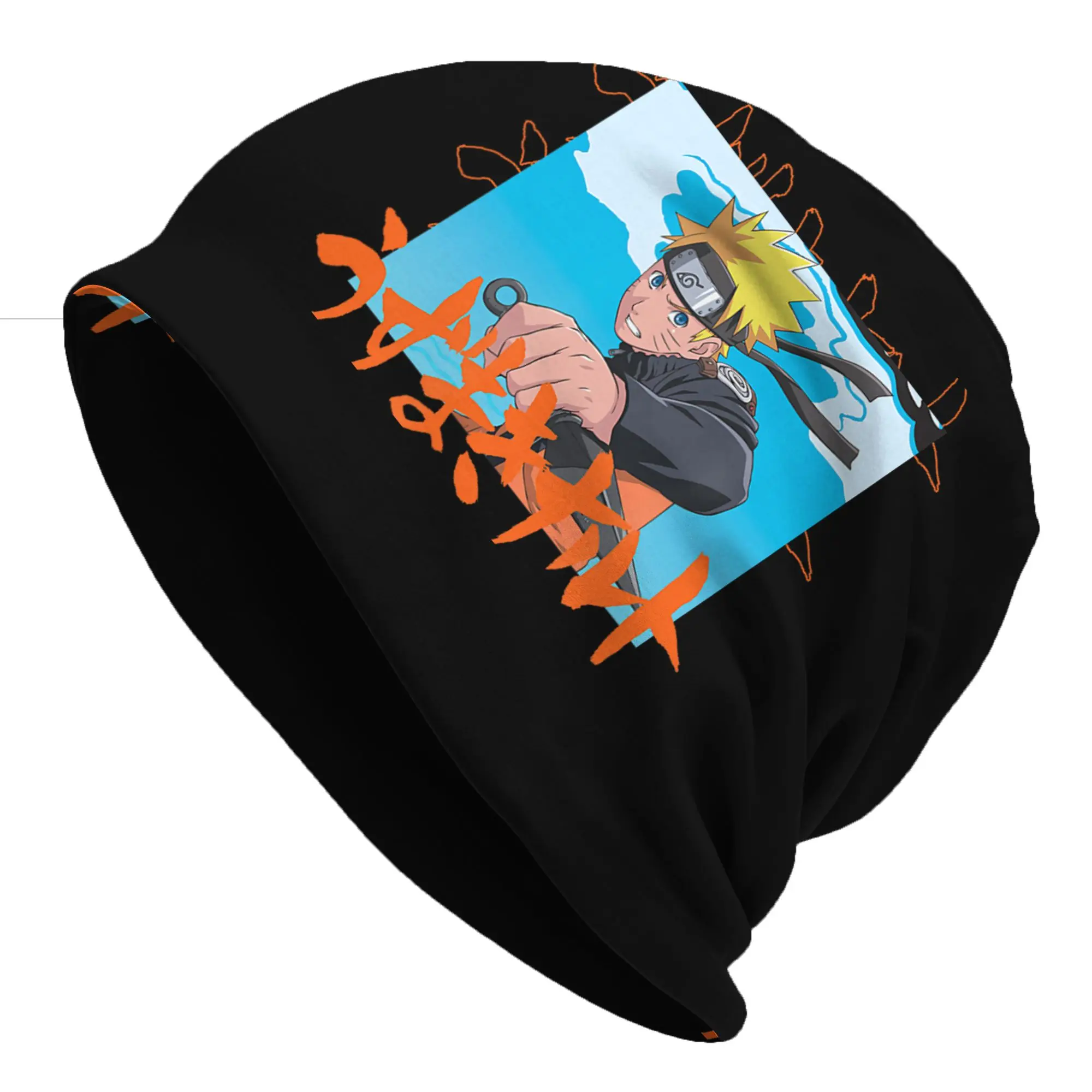 gorros Summer Hats Shippuden Naruto with Kanji Thin Hat Bonnet Special Skullies Beanies Caps Men Women's Earmuffs